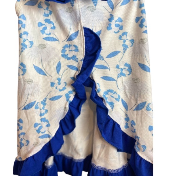 Blue and White Sleeveless Top with Bow and Ruffled Short Set NWT Size 6 - Picture 3 of 8